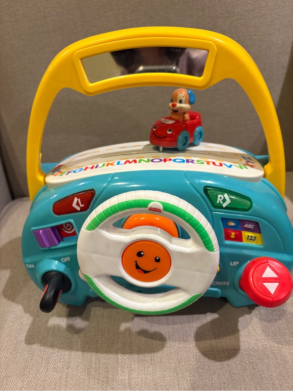 Interactive Kids Steering Wheel Toy - Yellow, Blue, White